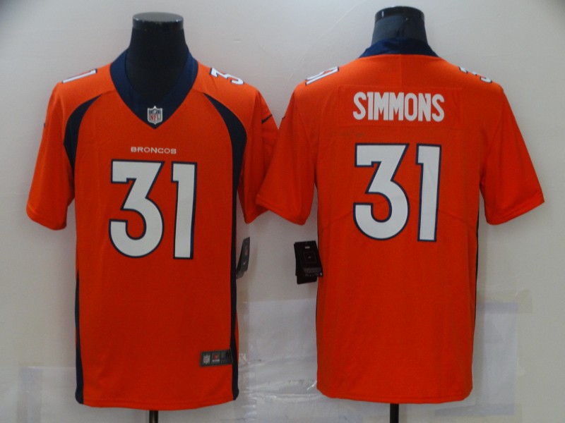 Men's Denver Broncos Justin Simmons #31 Orange Jersey